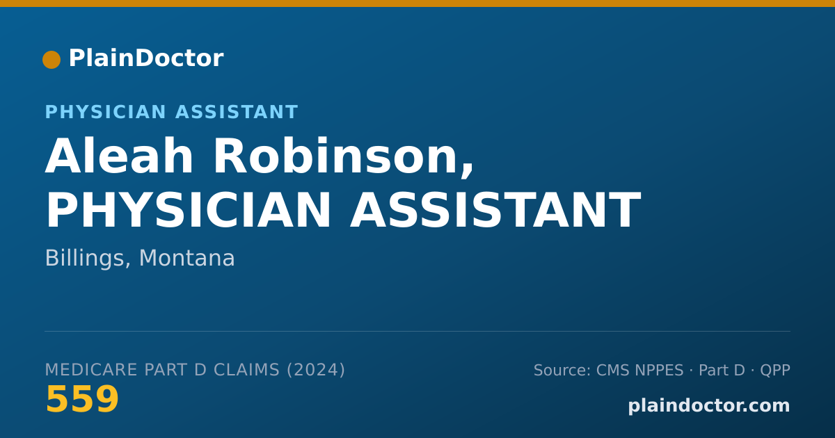 Shareable card for Aleah Robinson, PHYSICIAN ASSISTANT - Physician Assistant, Billings, MT