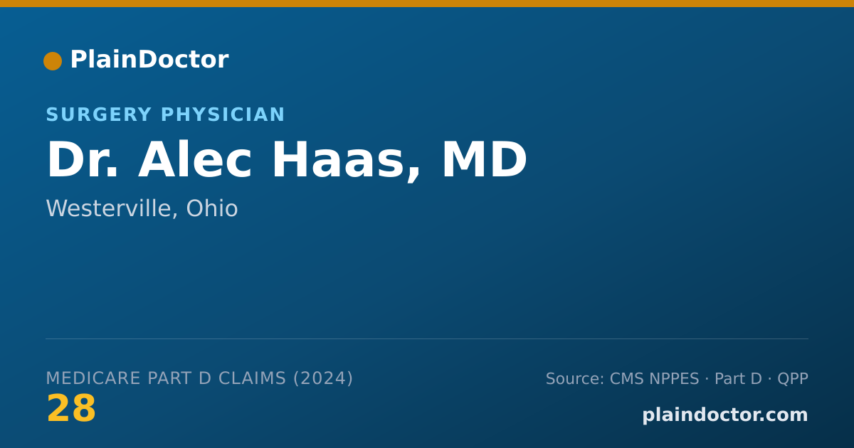 Shareable card for Alec Haas, MD - Surgery Physician, Westerville, OH