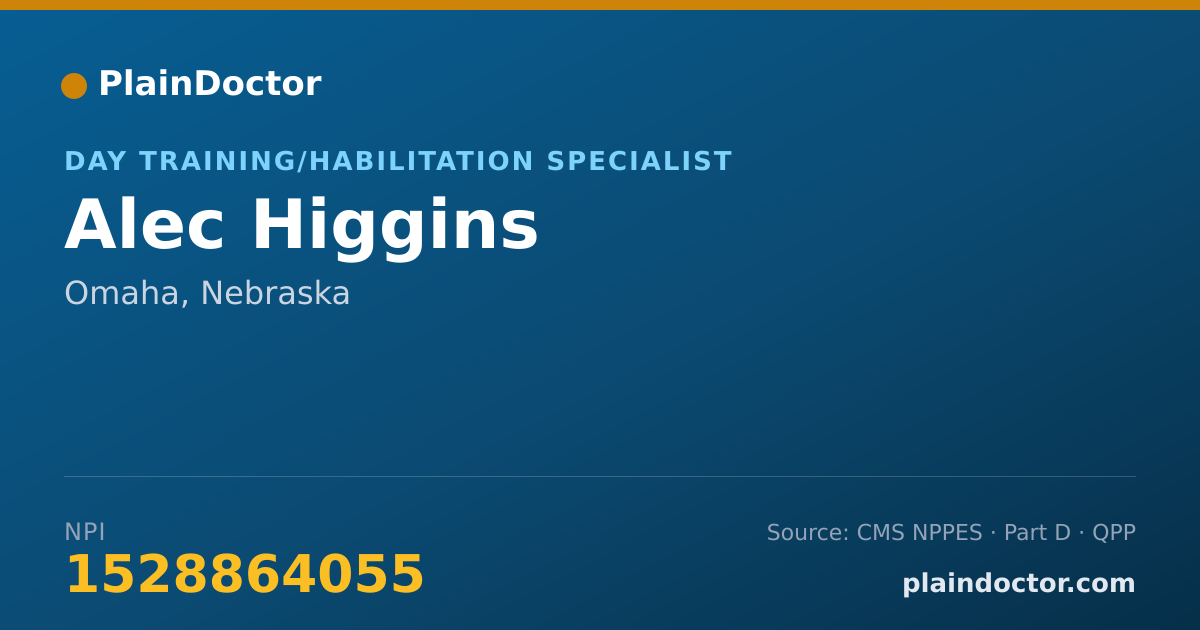Shareable card for Alec Higgins - Day Training/Habilitation Specialist, Omaha, NE
