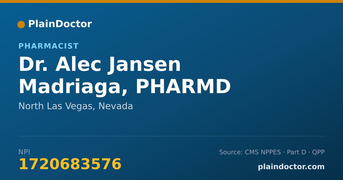 Shareable card for Alec Jansen Madriaga, PHARMD - Pharmacist, North Las Vegas, NV