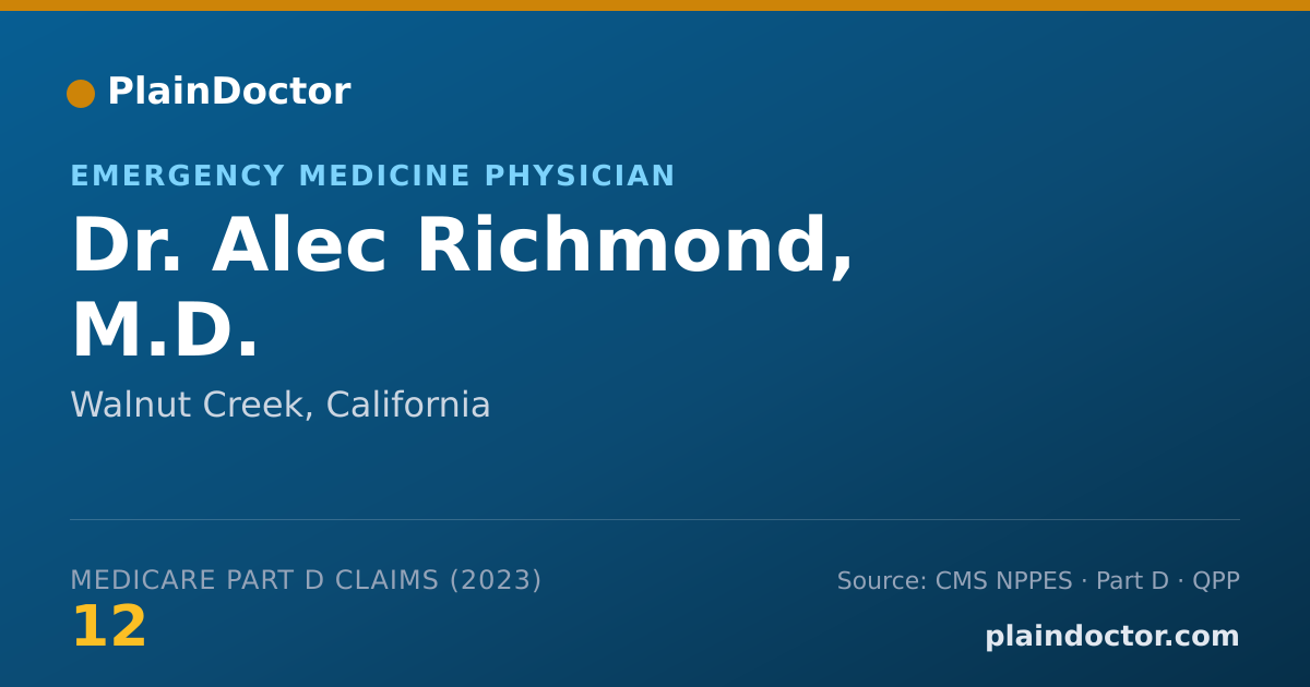 Shareable card for Alec Richmond, M.D. - Emergency Medicine Physician, Walnut Creek, CA