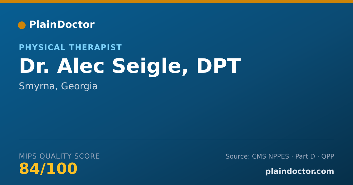 Shareable card for Alec Seigle, DPT - Physical Therapist, Smyrna, GA
