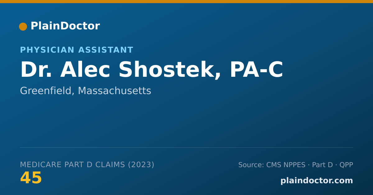 Shareable card for Alec Shostek, PA-C - Physician Assistant, Greenfield, MA
