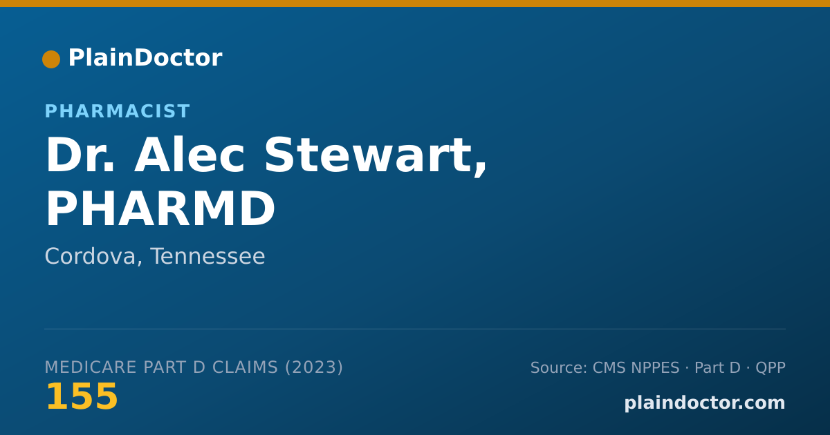 Shareable card for Alec Stewart, PHARMD - Pharmacist, Cordova, TN