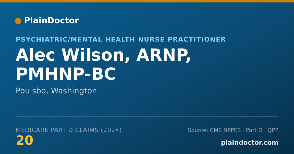 Shareable card for Alec Wilson, ARNP, PMHNP-BC - Psychiatric/Mental Health Nurse Practitioner, Poulsbo, WA