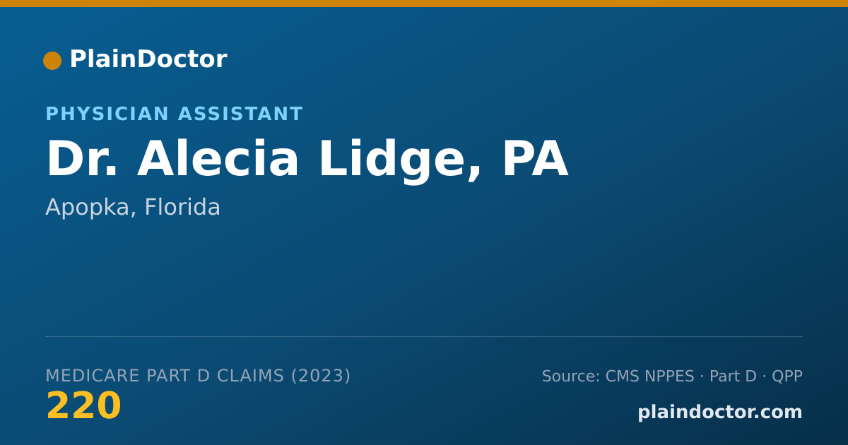 Shareable card for Alecia Lidge, PA - Physician Assistant, Apopka, FL