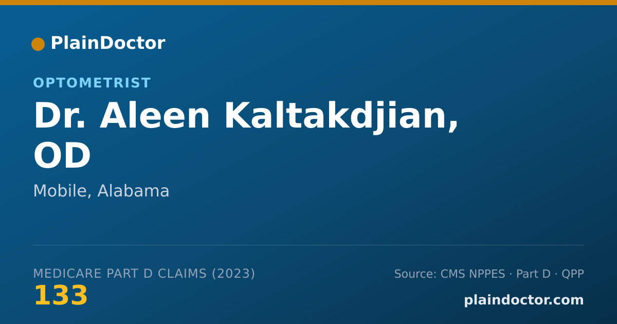 Shareable card for Aleen Kaltakdjian, OD - Optometrist, Mobile, AL