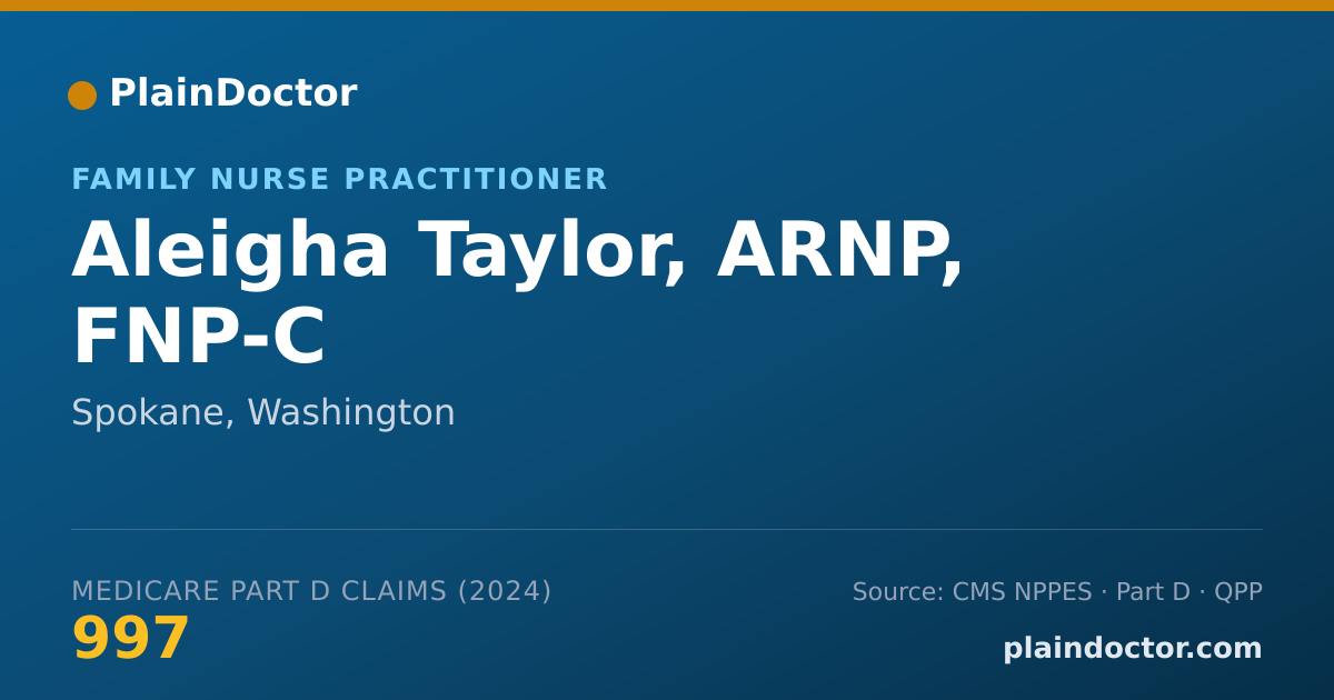 Shareable card for Aleigha Taylor, ARNP, FNP-C - Family Nurse Practitioner, Spokane, WA