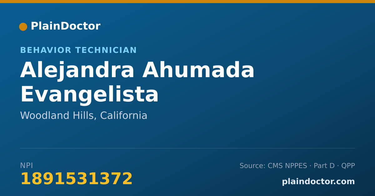 Shareable card for Alejandra Ahumada Evangelista - Behavior Technician, Woodland Hills, CA