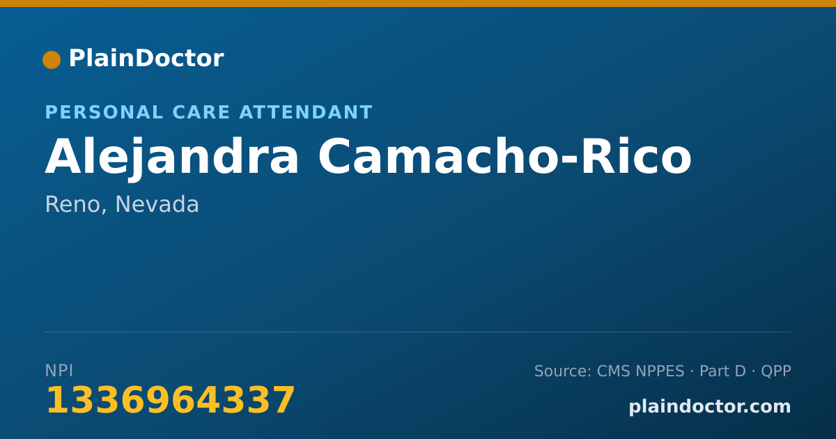 Shareable card for Alejandra Camacho-Rico - Personal Care Attendant, Reno, NV