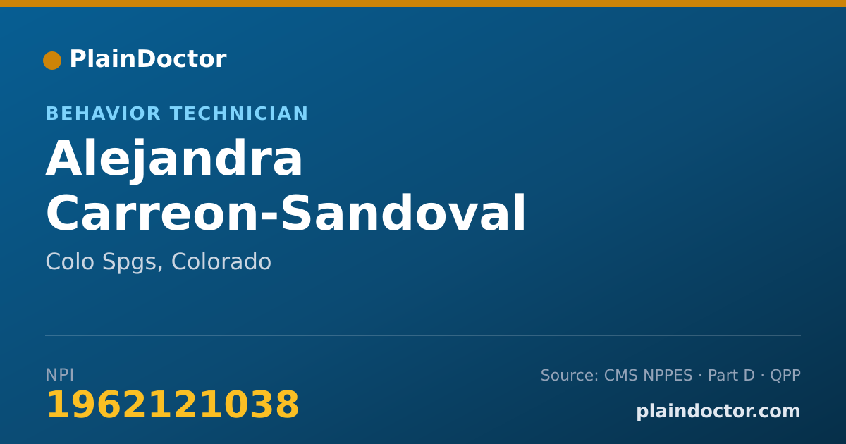Shareable card for Alejandra Carreon-Sandoval - Behavior Technician, Colo Spgs, CO