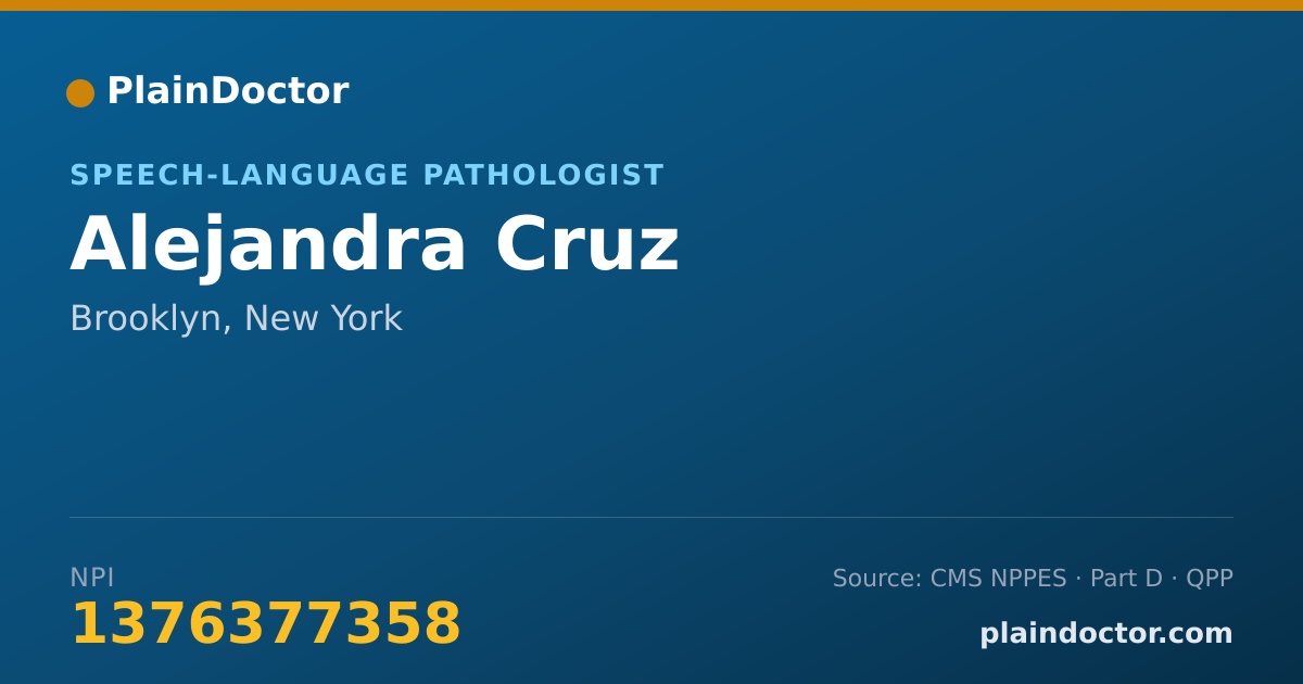 Shareable card for Alejandra Cruz - Speech-Language Pathologist, Brooklyn, NY