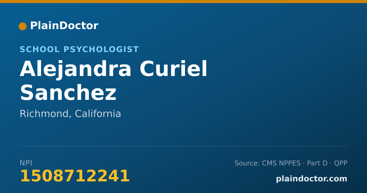 Shareable card for Alejandra Curiel Sanchez - School Psychologist, Richmond, CA