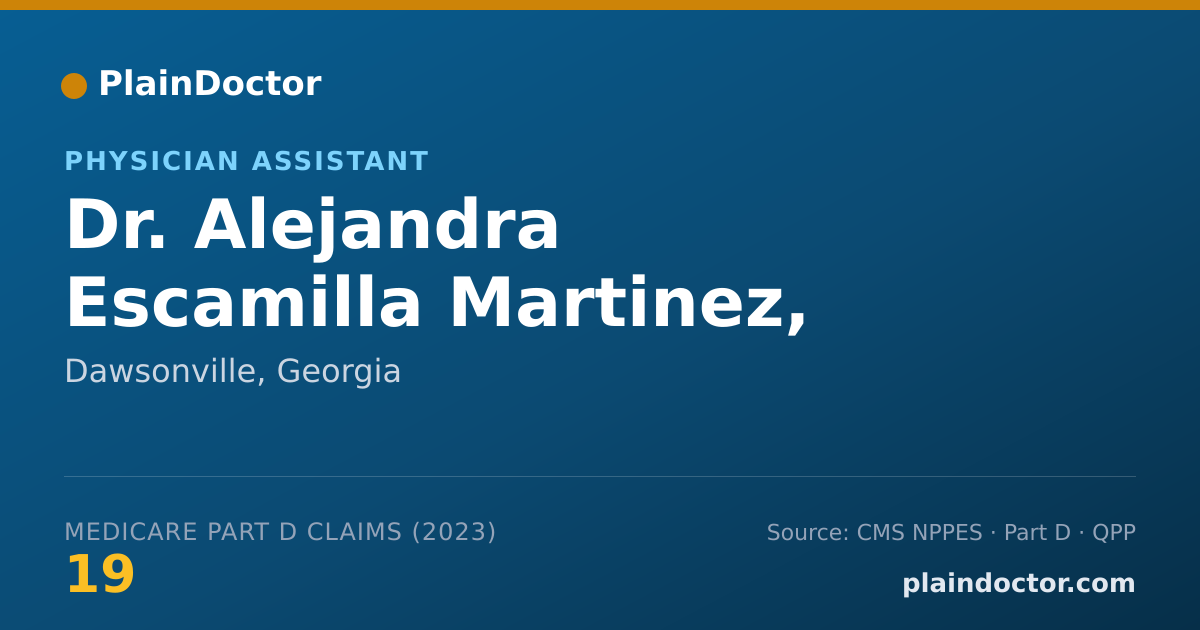 Shareable card for Alejandra Escamilla Martinez, PA-C - Physician Assistant, Dawsonville, GA