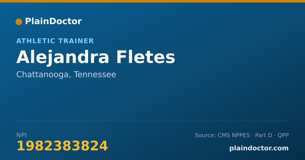 Shareable card for Alejandra Fletes - Athletic Trainer, Chattanooga, TN