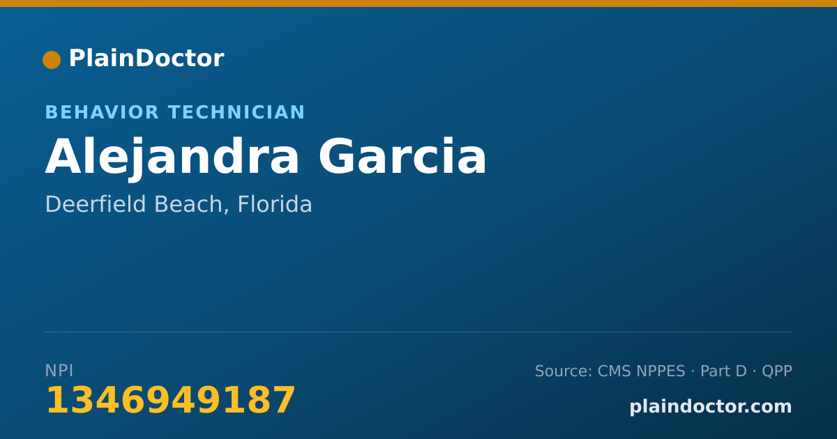 Shareable card for Alejandra Garcia - Behavior Technician, Deerfield Beach, FL