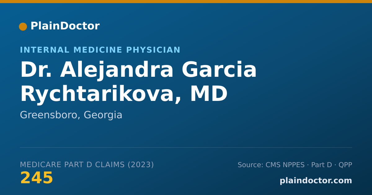 Shareable card for Alejandra Garcia Rychtarikova, MD - Internal Medicine Physician, Greensboro, GA