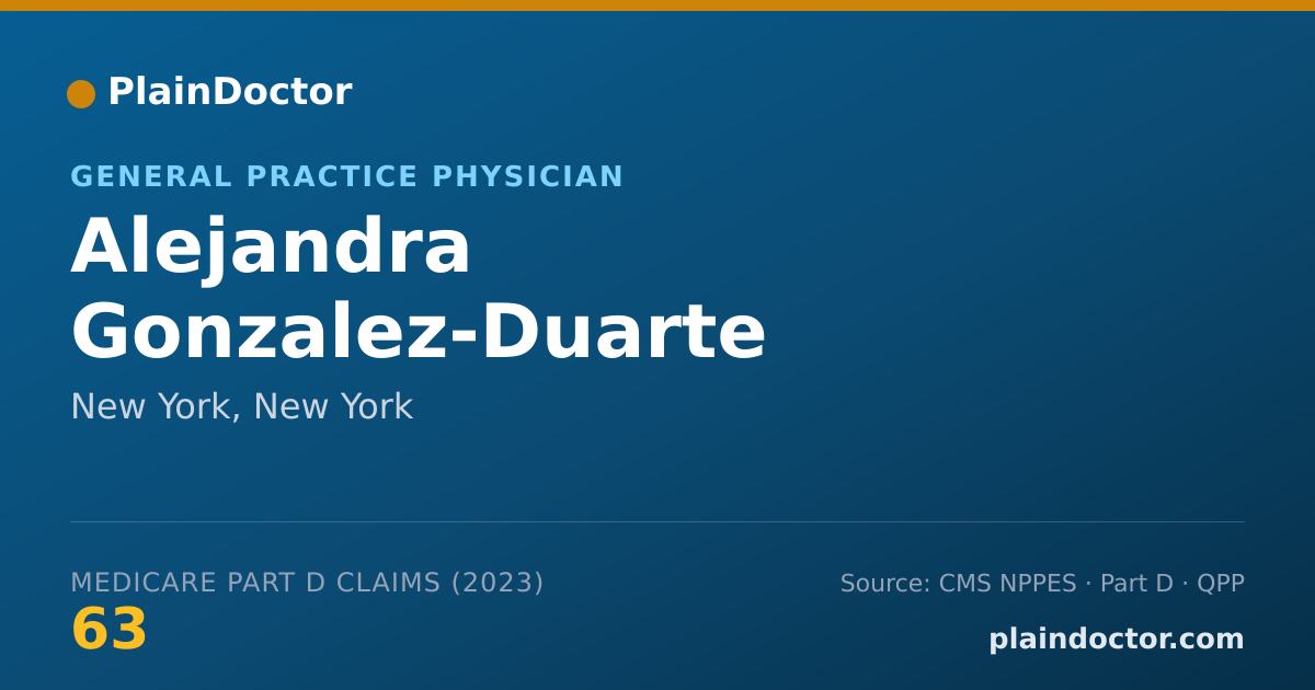 Shareable card for Alejandra Gonzalez-Duarte - General Practice Physician, New York, NY