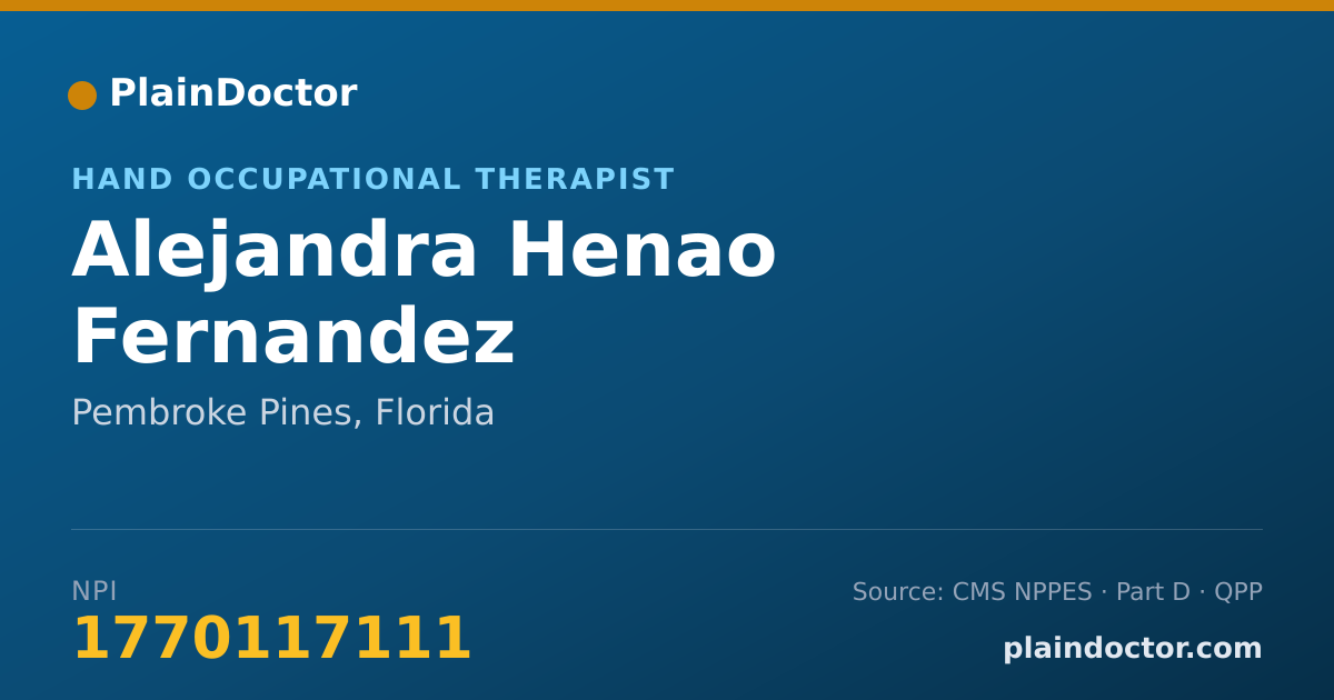 Shareable card for Alejandra Henao Fernandez - Hand Occupational Therapist, Pembroke Pines, FL