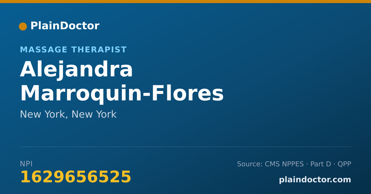 Shareable card for Alejandra Marroquin-Flores - Massage Therapist, New York, NY