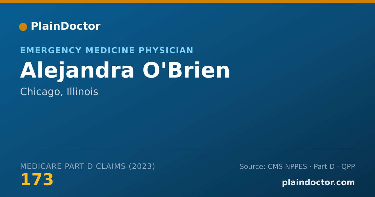 Shareable card for Alejandra O'Brien - Emergency Medicine Physician, Chicago, IL