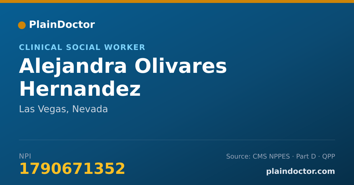 Shareable card for Alejandra Olivares Hernandez - Clinical Social Worker, Las Vegas, NV
