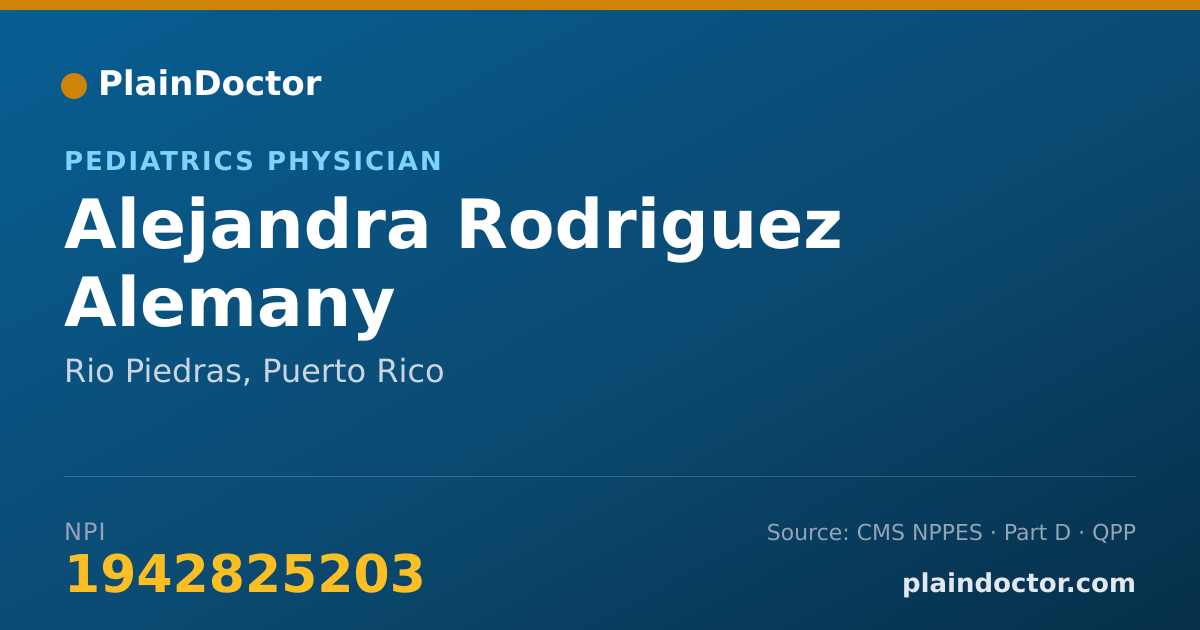 Shareable card for Alejandra Rodriguez Alemany - Pediatrics Physician, Rio Piedras, PR