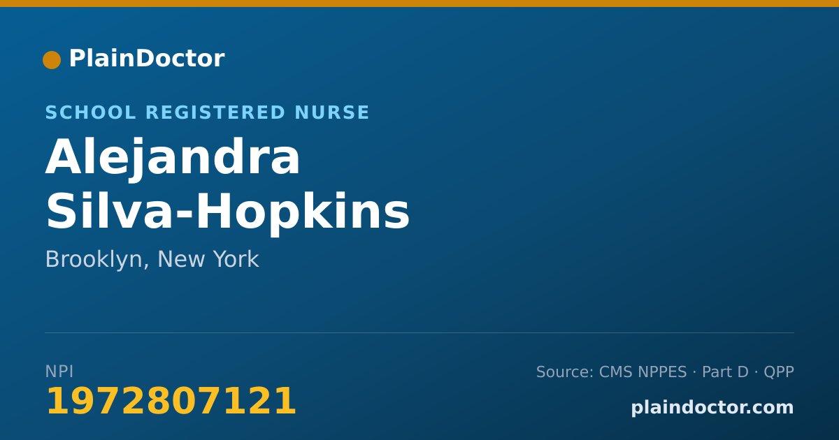 Shareable card for Alejandra Silva-Hopkins - School Registered Nurse, Brooklyn, NY