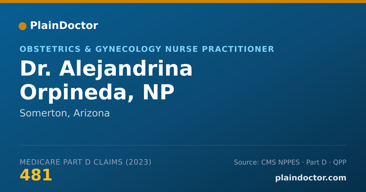 Shareable card for Alejandrina Orpineda, NP - Obstetrics & Gynecology Nurse Practitioner, Somerton, AZ