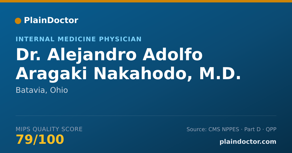 Shareable card for Alejandro Adolfo Aragaki Nakahodo, M.D. - Internal Medicine Physician, Batavia, OH