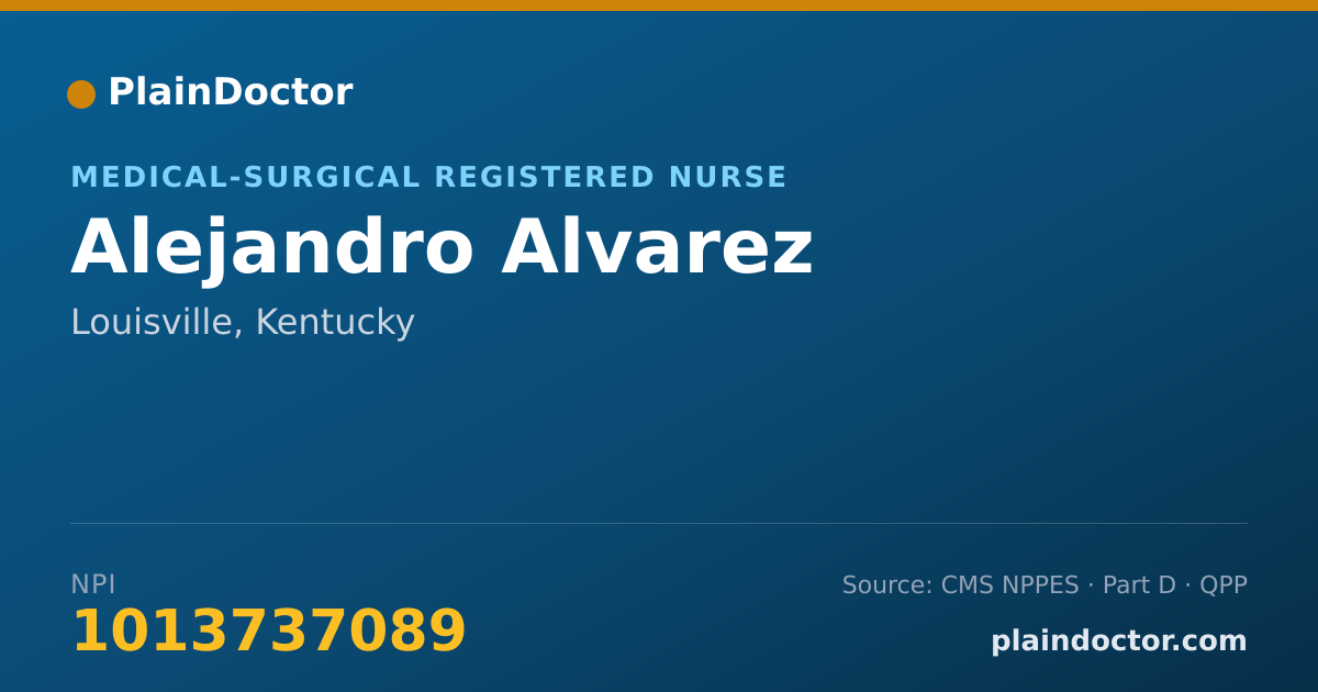 Shareable card for Alejandro Alvarez - Medical-Surgical Registered Nurse, Louisville, KY