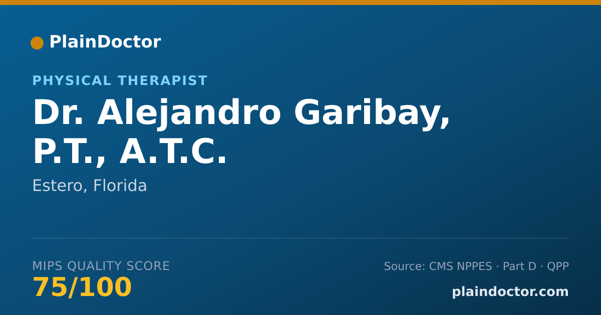 Shareable card for Alejandro Garibay, P.T.,  A.T.C. - Physical Therapist, Estero, FL
