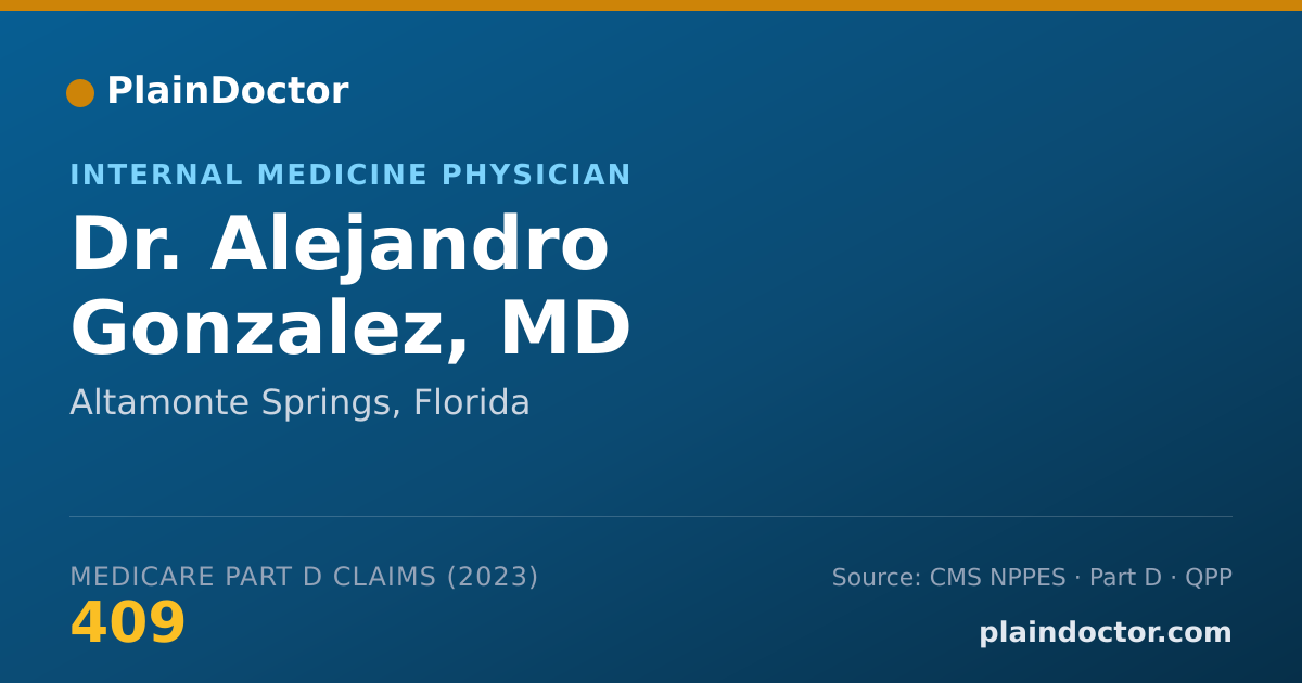 Shareable card for Alejandro Gonzalez, MD - Internal Medicine Physician, Altamonte Springs, FL