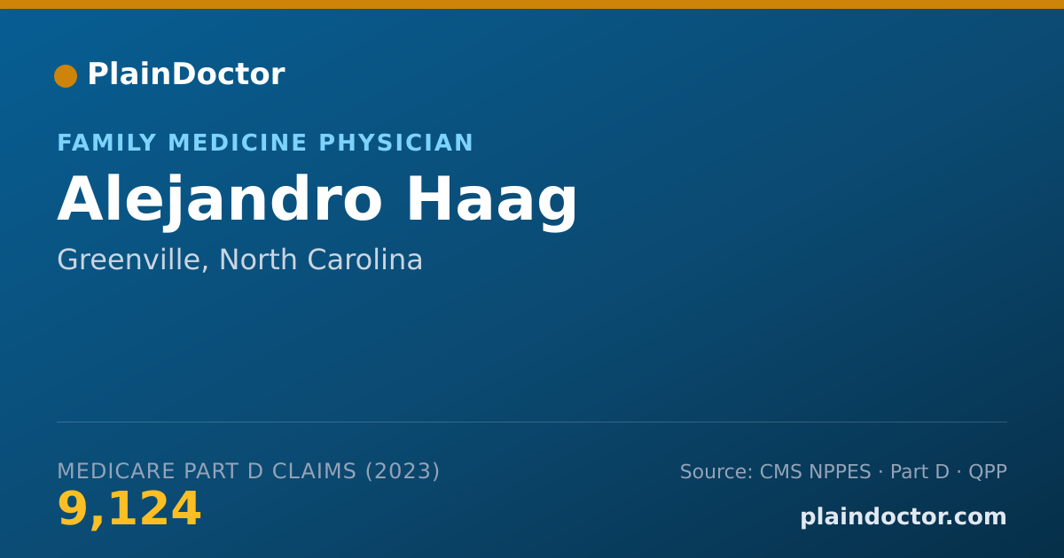 Shareable card for Alejandro Haag - Family Medicine Physician, Greenville, NC