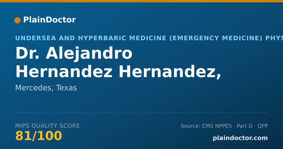 Shareable card for Alejandro Hernandez Hernandez, MD - Undersea and Hyperbaric Medicine (Emergency Medicine) Physician, Mercedes, TX