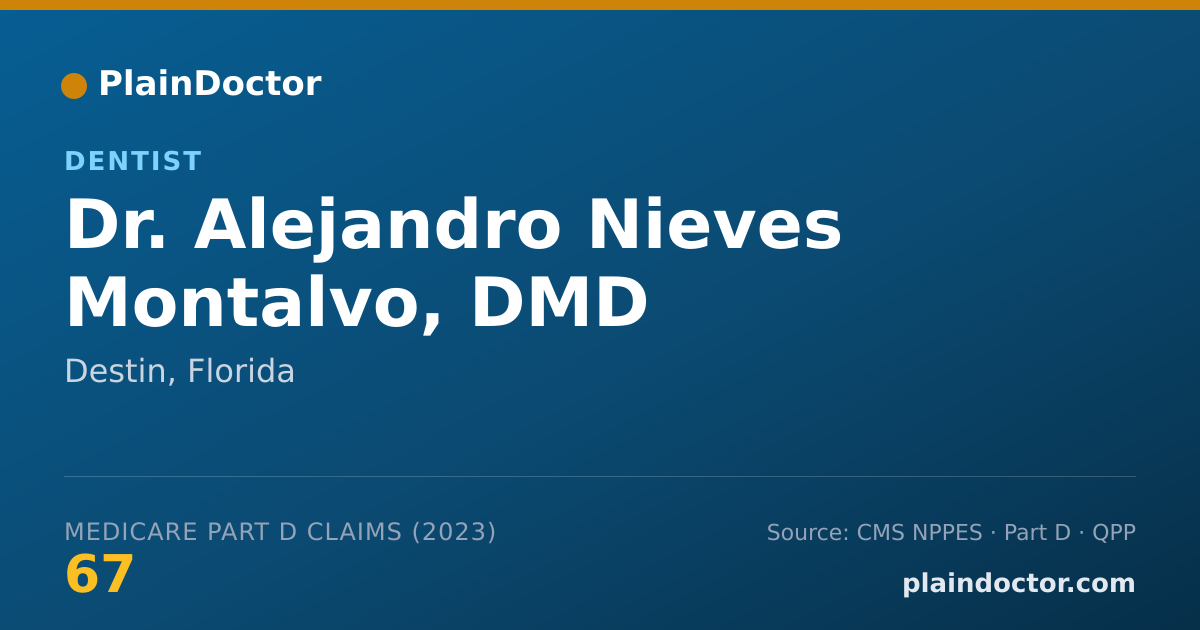Shareable card for Alejandro Nieves Montalvo, DMD - Dentist, Destin, FL
