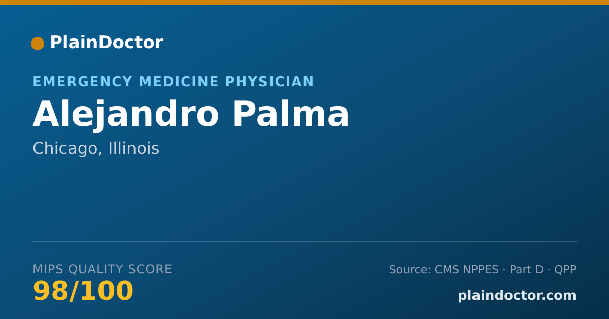 Shareable card for Alejandro Palma - Emergency Medicine Physician, Chicago, IL