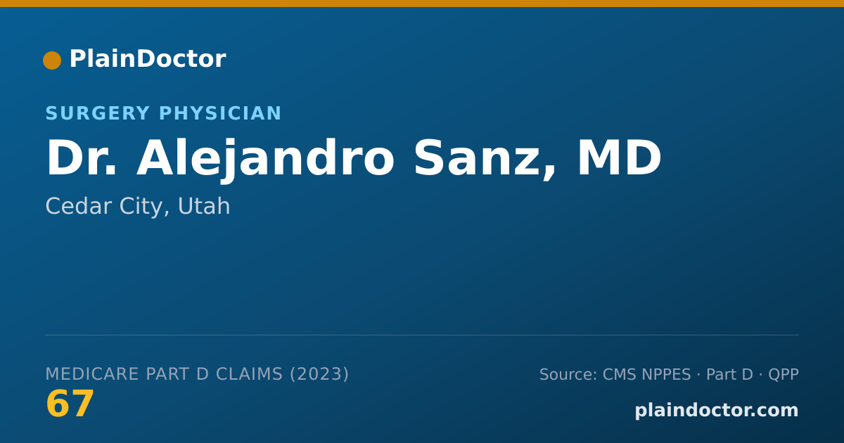 Shareable card for Alejandro Sanz, MD - Surgery Physician, Cedar City, UT