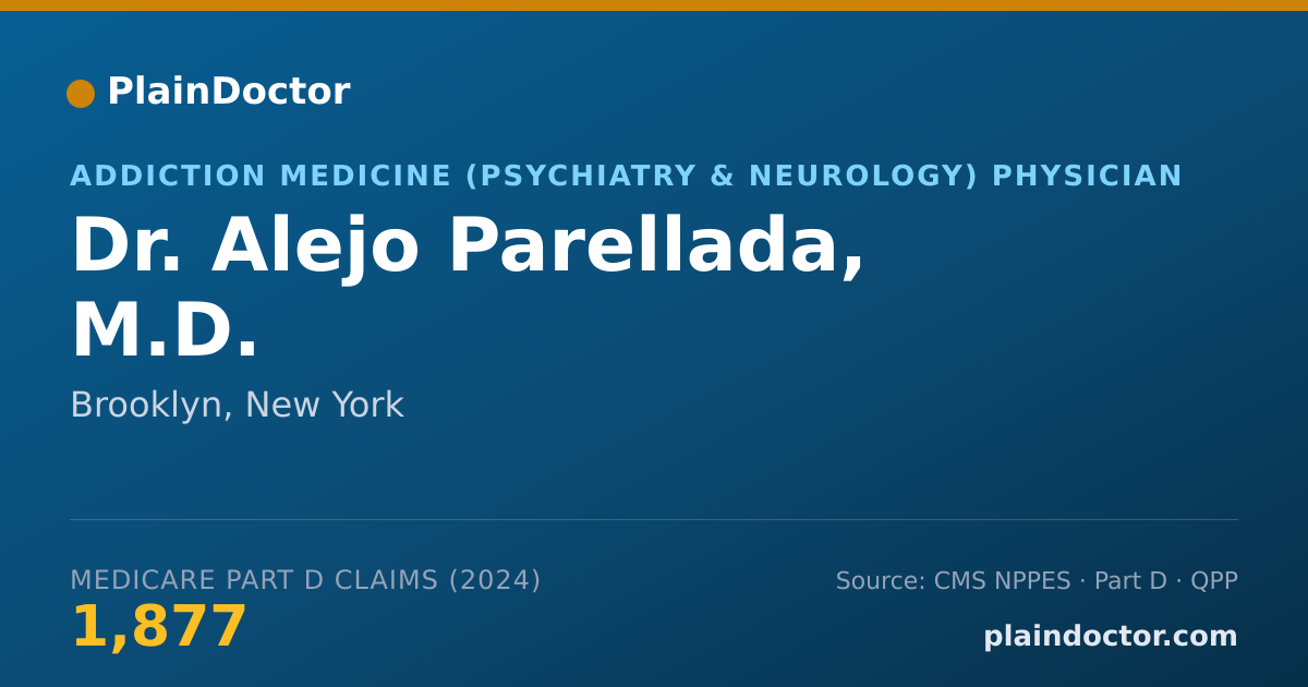 Shareable card for Alejo Parellada, M.D. - Addiction Medicine (Psychiatry & Neurology) Physician, Brooklyn, NY