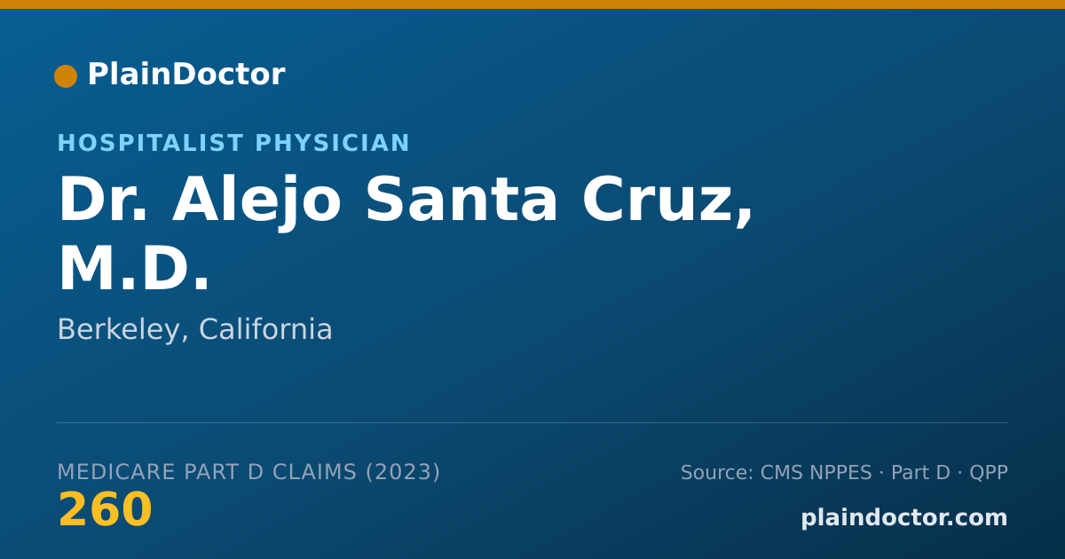 Shareable card for Alejo Santa Cruz, M.D. - Hospitalist Physician, Berkeley, CA