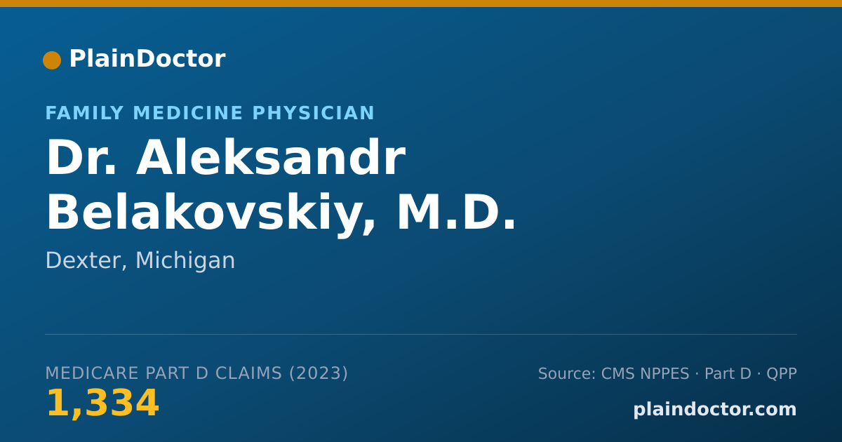 Shareable card for Aleksandr Belakovskiy, M.D. - Family Medicine Physician, Dexter, MI