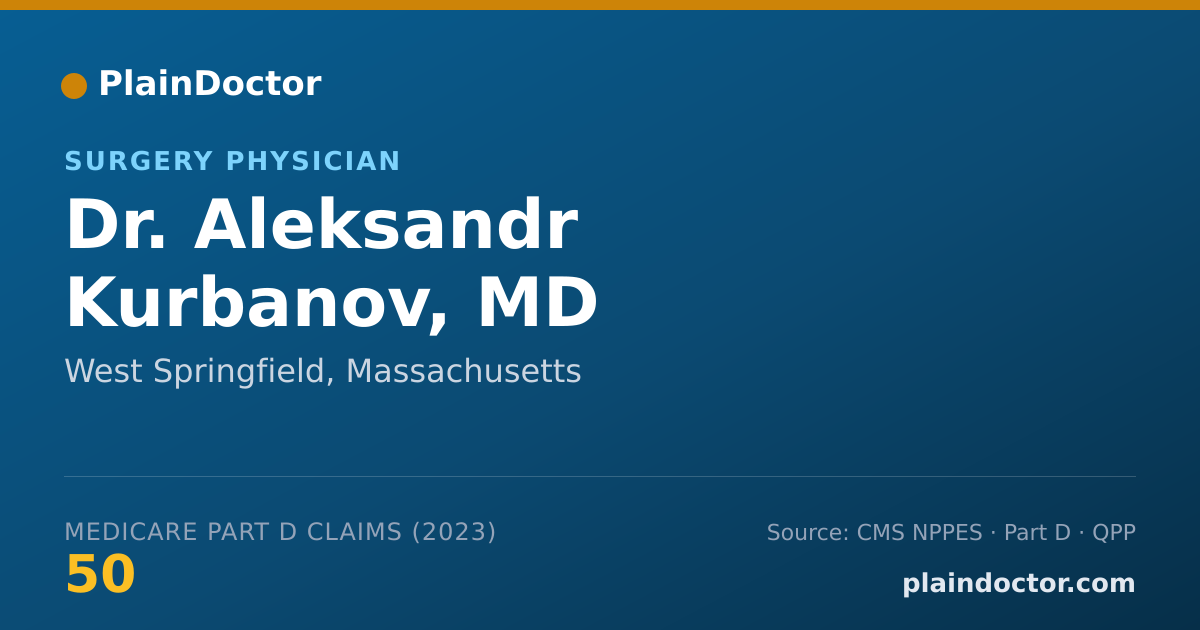 Shareable card for Aleksandr Kurbanov, MD - Surgery Physician, West Springfield, MA