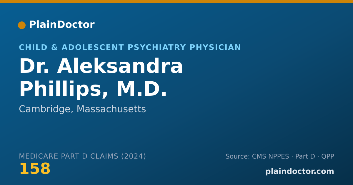 Shareable card for Aleksandra Phillips, M.D. - Psychiatry Physician, Cambridge, MA