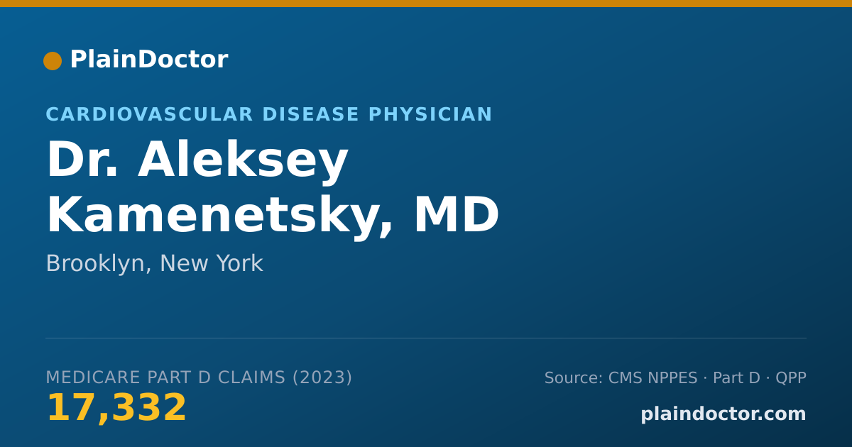 Shareable card for Aleksey Kamenetsky, MD - Cardiovascular Disease Physician, Brooklyn, NY