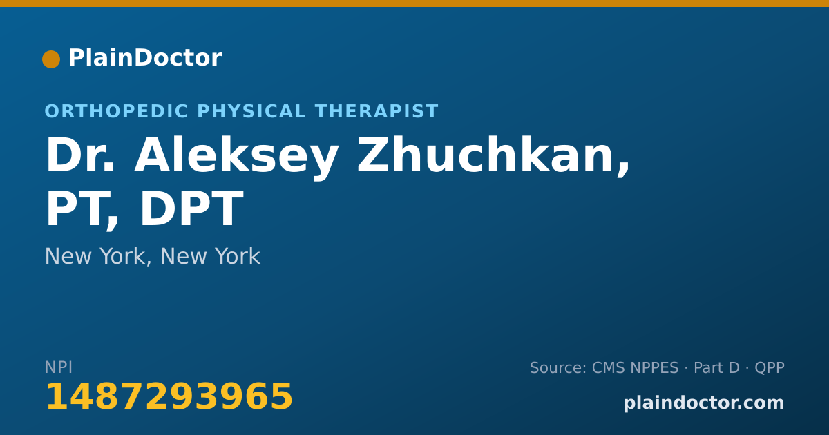 Shareable card for Aleksey Zhuchkan, PT, DPT - Orthopedic Physical Therapist, New York, NY