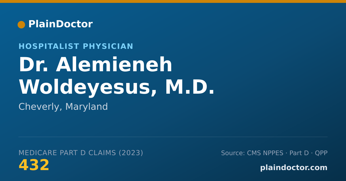 Shareable card for Alemieneh Woldeyesus, M.D. - Hospitalist Physician, Cheverly, MD