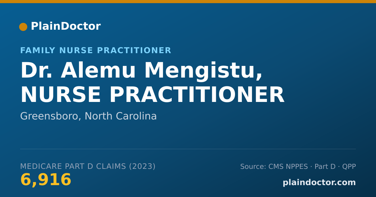 Shareable card for Alemu Mengistu, NURSE PRACTITIONER - Family Nurse Practitioner, Greensboro, NC