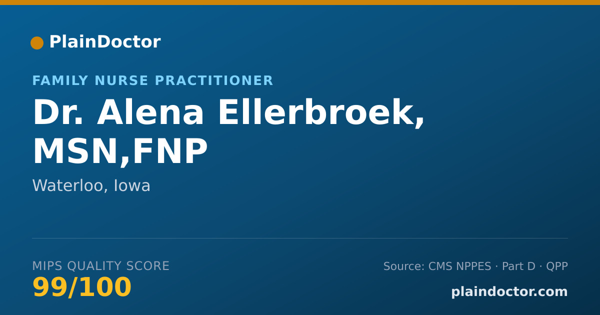 Shareable card for Alena Ellerbroek, MSN,FNP - Family Nurse Practitioner, Waterloo, IA