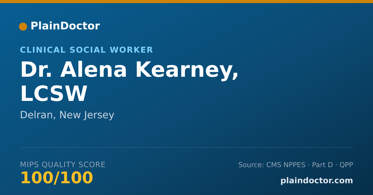 Shareable card for Alena Kearney, LCSW - Clinical Social Worker, Delran, NJ