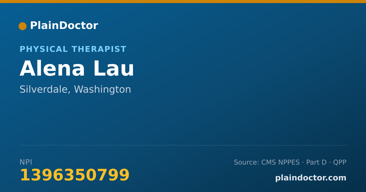 Shareable card for Alena Lau - Physical Therapist, Silverdale, WA